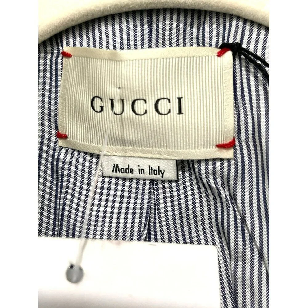 New Gucci $1065 Kids Navy Printed Celebrity Blazer Suit Jacket Size 8